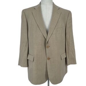 Brooks Brothers 346 Mens 48R Blazer Tan Wool Silk Linen Sport Coat Vtg Luxury